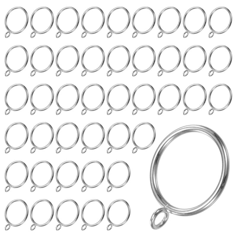 44-Pack Curtain Rings W Eyelet, 1.5 Inch I D Metal Rings for Curtain