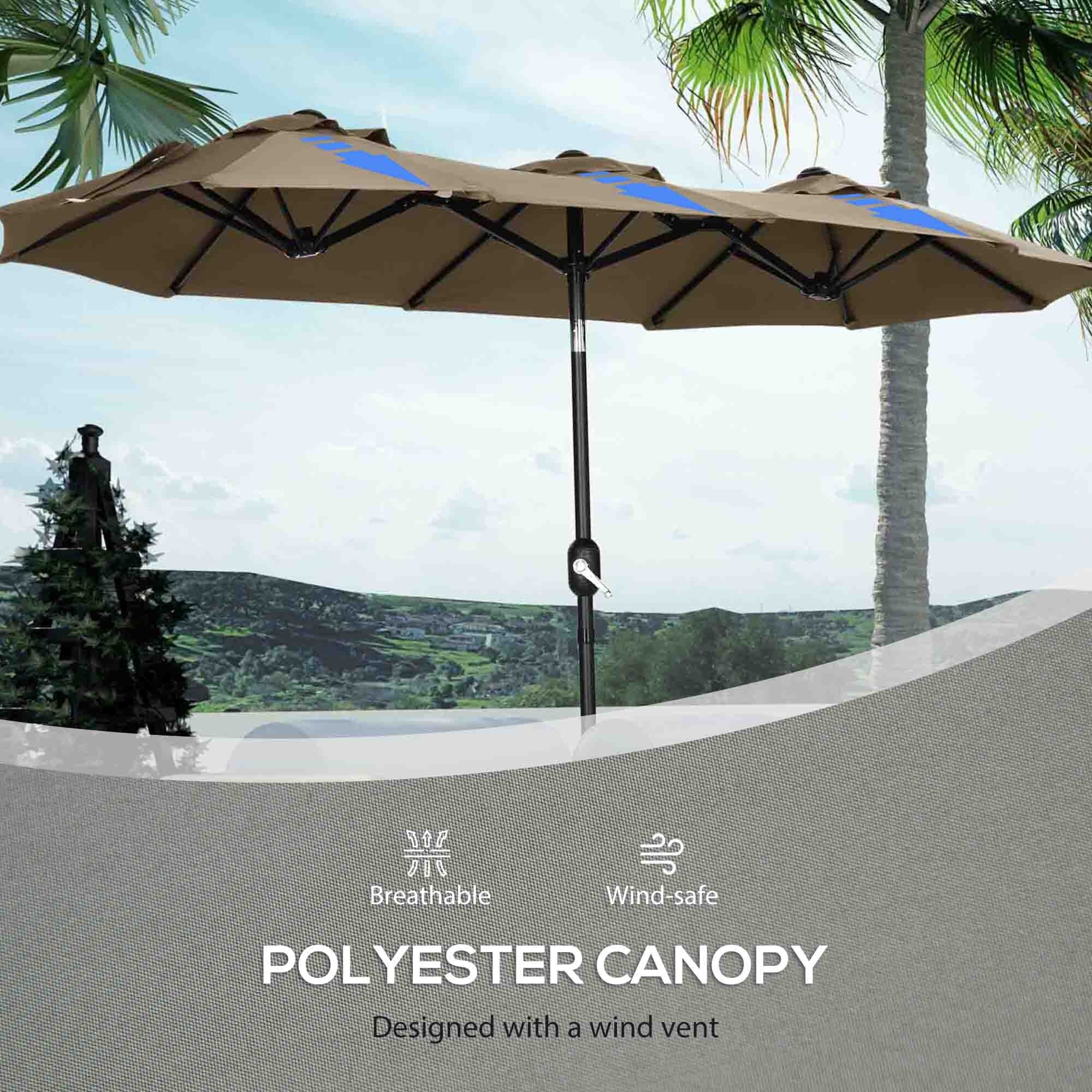 10 ft teal patio umbrella 10 ft. 8-Rib Round Market Patio Umbrella in Turquoise Blue with Crank Lift  & Tilt ATYPPG_334U54EW