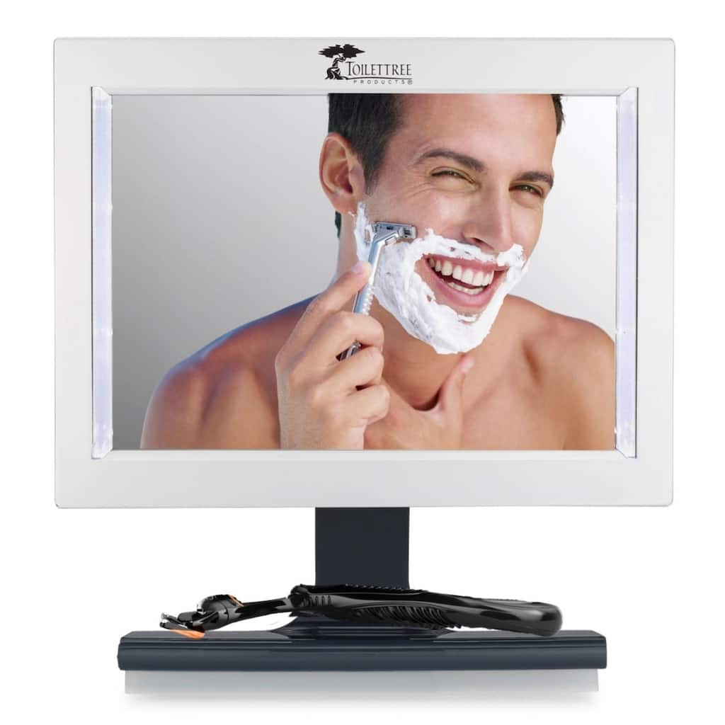 ToiletTree Products Original LED Fogless Shower Shaving Mirror with Squeegee Great for Makeup, Grooming, Bathroom