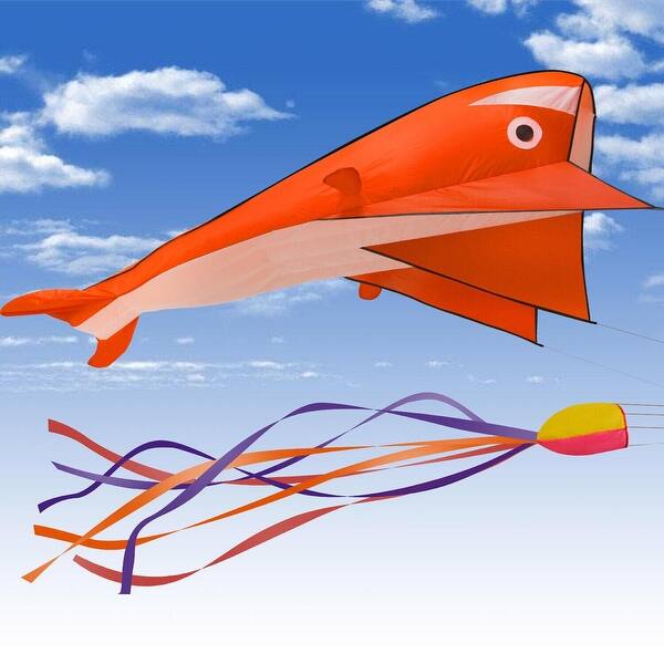 slide 2 of 6, IMAGE 3D Kite Huge Frameless Soft Parafoil Giant Kite Orange