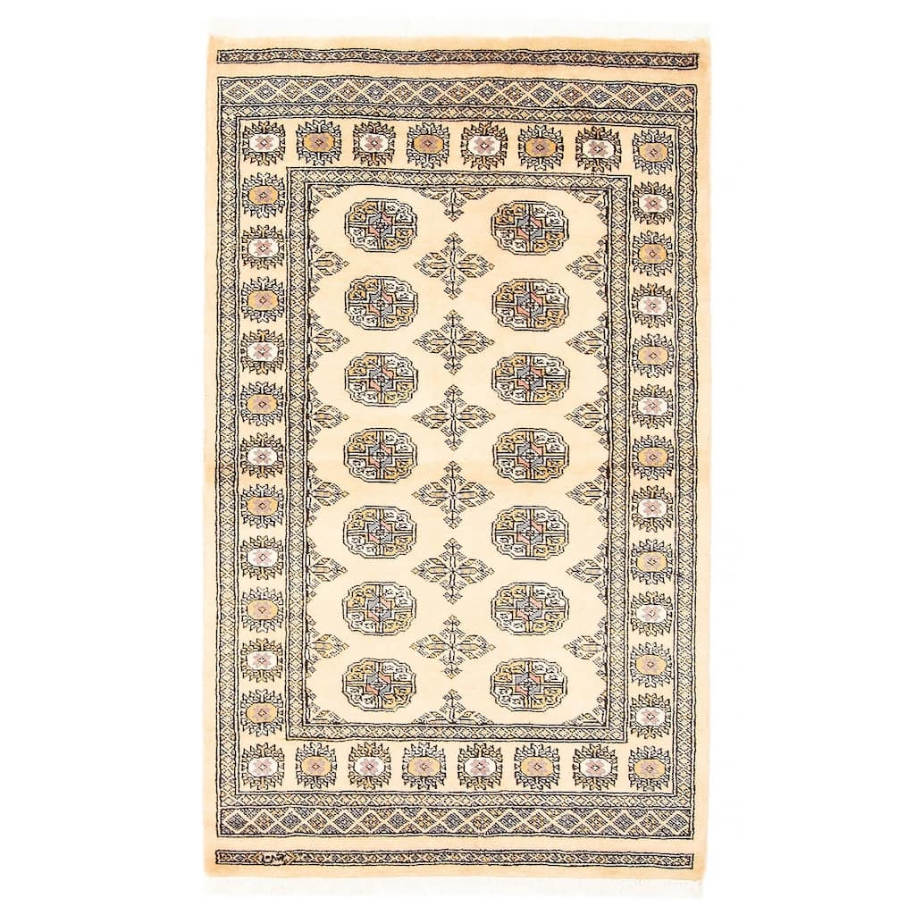 ECARPETGALLERY Hand-knotted Peshawar Bokhara Beige Wool Rug - 3'1 x 5'1