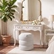 preview thumbnail 6 of 26, Adeco 16" Round Upholstered Storage Ottoman with Wood Lid
