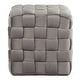 preview thumbnail 11 of 19, Silver Orchid Camilla Braided Square 16" Ottoman Dark Grey