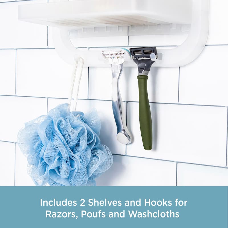 Kenney Small Frosted Hanging Shower Caddy - 5" D x 10" W x 20" H