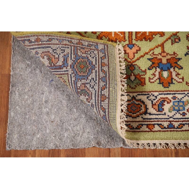 Light Green Oushak Accent Rug Hand-Knotted Wool Carpet - 2'11"x 4'11"
