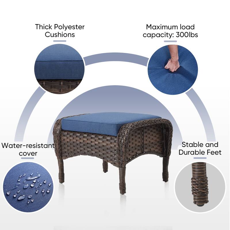 Outdoor Sectional Sofa Rocker Chair Table Ottomans