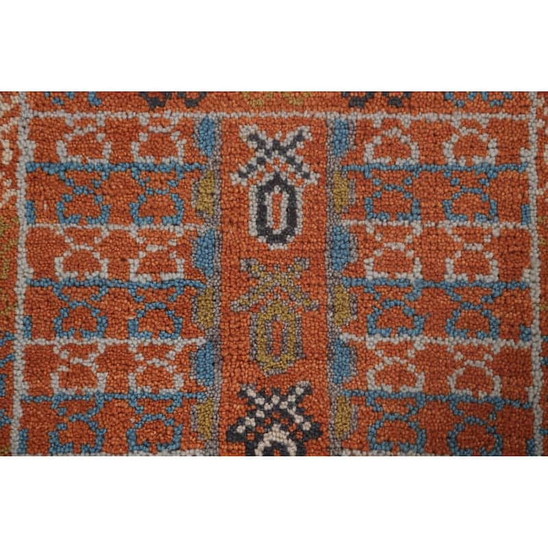 Orange Transitional Khotan Runner Rug Hand-Knotted Wool Carpet - 2'6"x 8'0"
