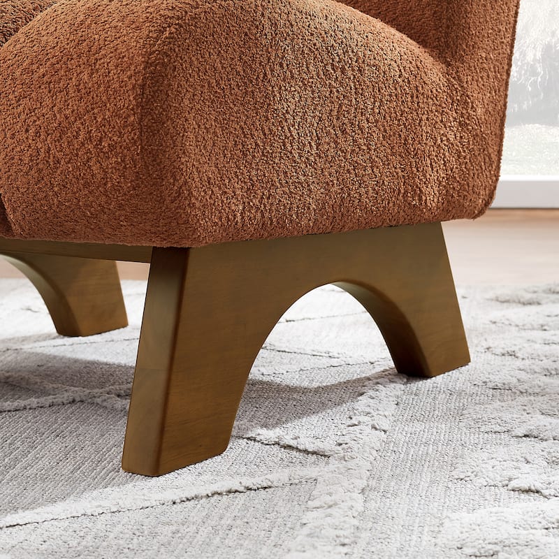 Art Leon Modern Wood and Fabric Accent Sofa Chair