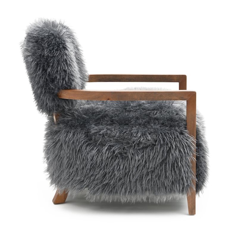 Furniture of America Lumir Modern 28-inch Faux Fur Accent Arm Chair
