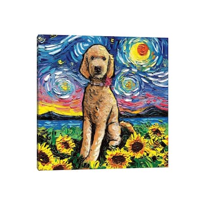 iCanvas "Goldendoodle Night II" by Aja Trier Canvas Print