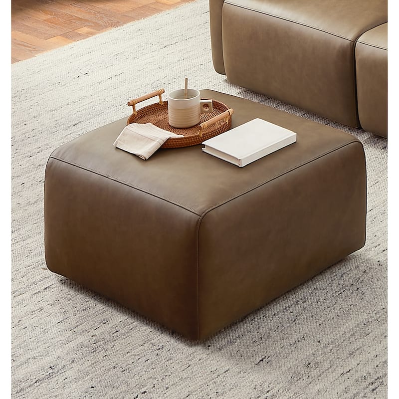 Art Leon Genuine Leather 4-Piece Modular Sectional Sofa