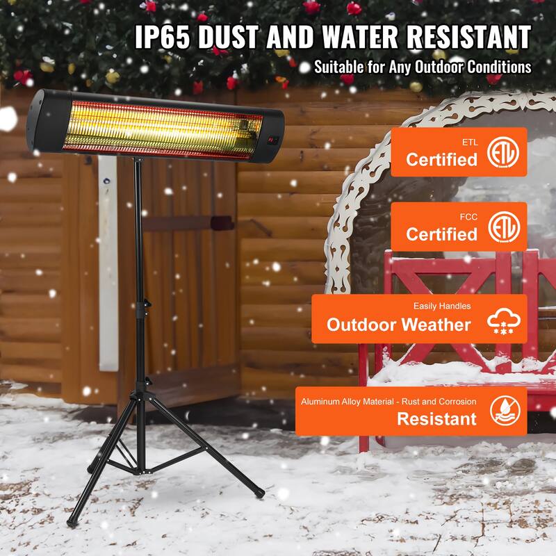 Infrared Heater with Stand & Mount to Ceiling/Wall,24 in L