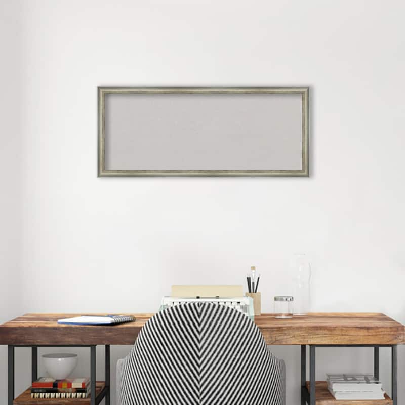 Salon Scoop Wood Framed Grey Corkboard Bulletin Board