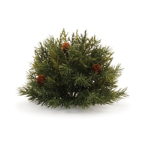 slide 1 of 1, Pine Half Orb with Pinecones (Set of 2)