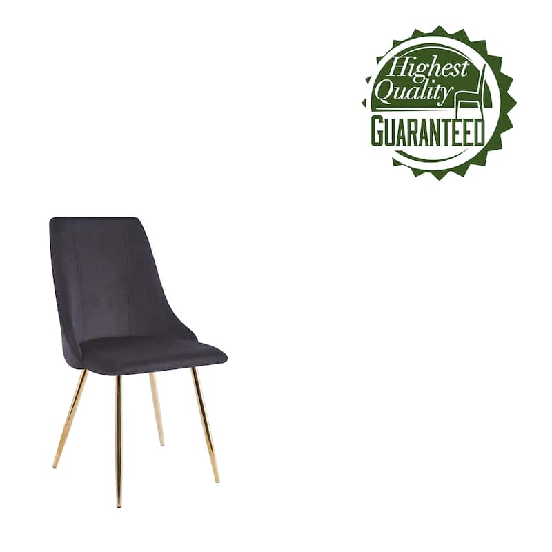 Porthos Home Pella Dining Chairs Set of 2, Velvet, Gold Chrome Legs