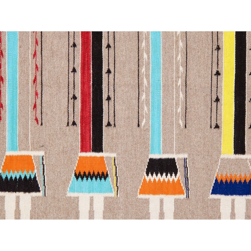 Pasargad Home Tuscany Reversible Wool Mocha Area Rug - 4' 3'' X 5'11''