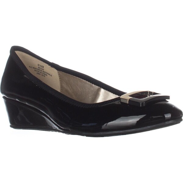 Shop Bandolino Tad Comfort Wedge Pumps, Black/Black Free
