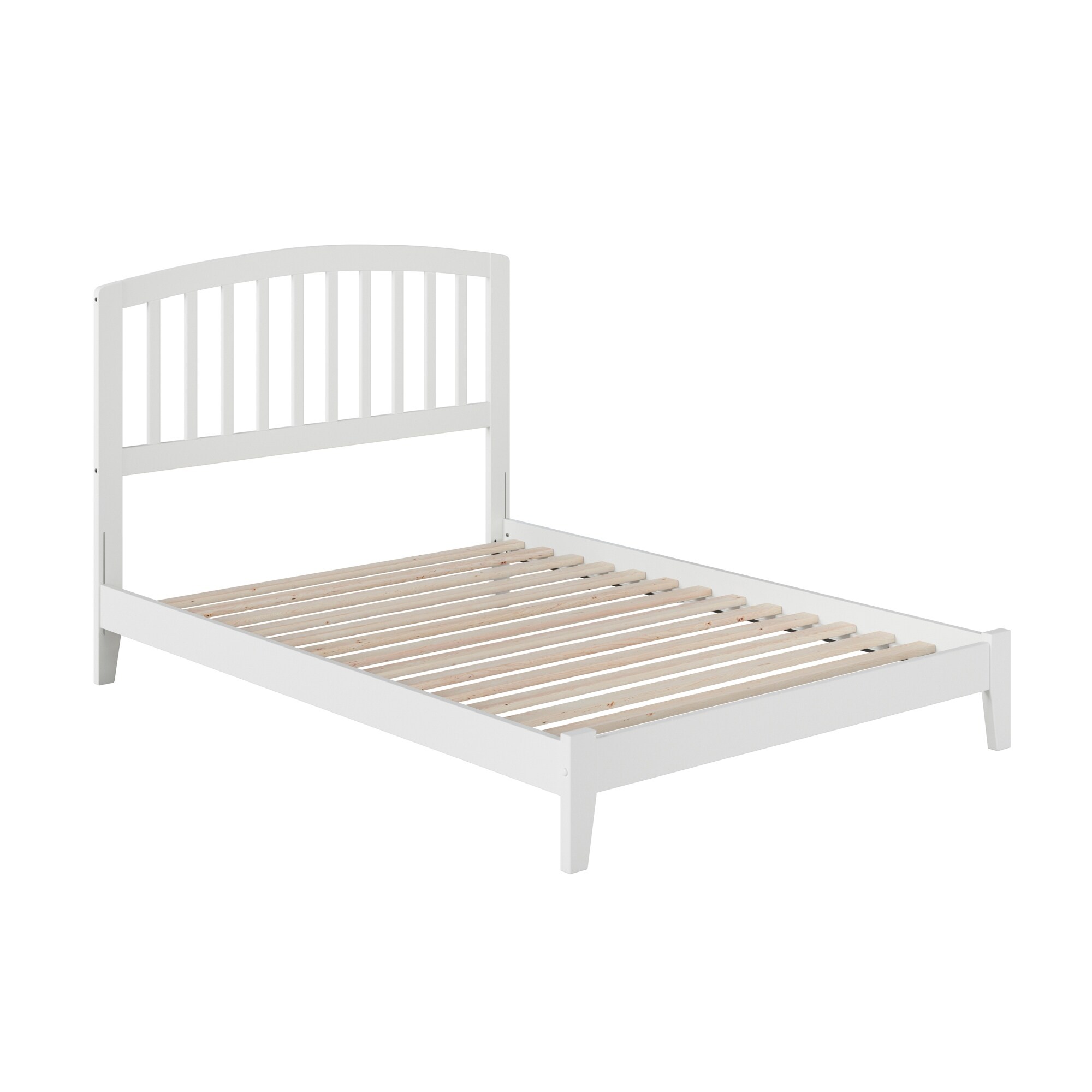 Richmond Full Low Profile Solid Wood Platform Bed Frame in White
