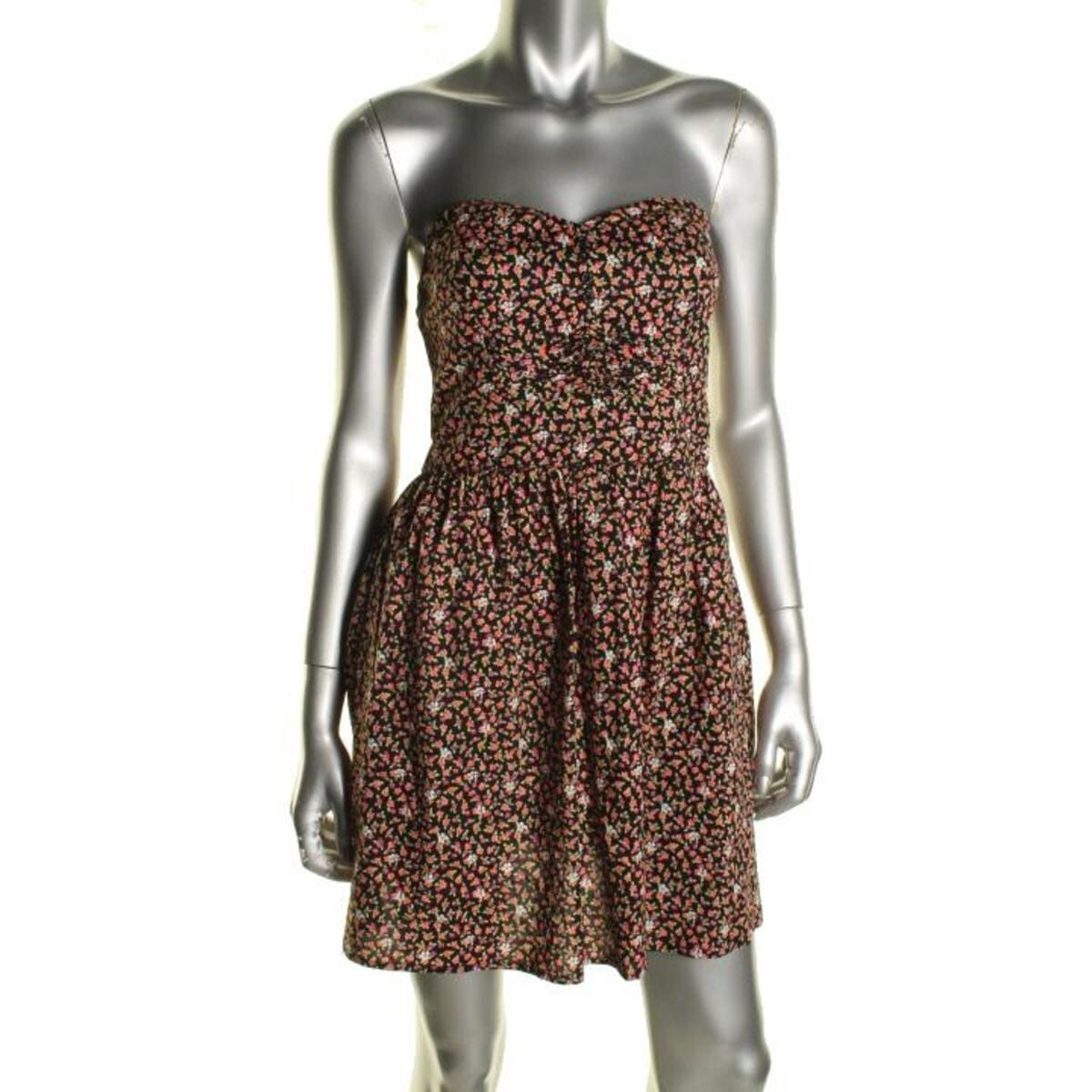 Shop Be Bop Womens Juniors Casual Dress Floral Print Strapless