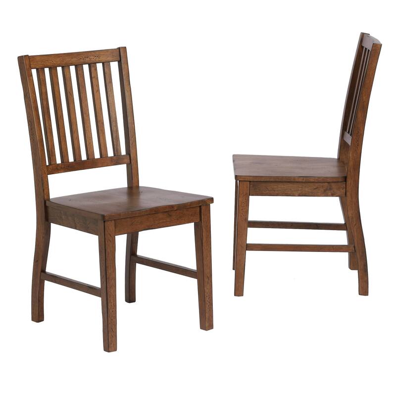 Distressed Wooden Side Chairs - 36" - Brown - Set of 2