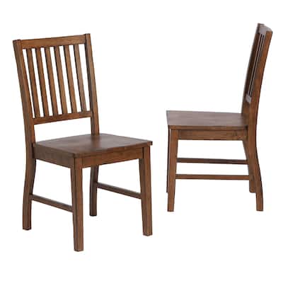 Distressed Wooden Side Chairs - 36" - Brown - Set of 2