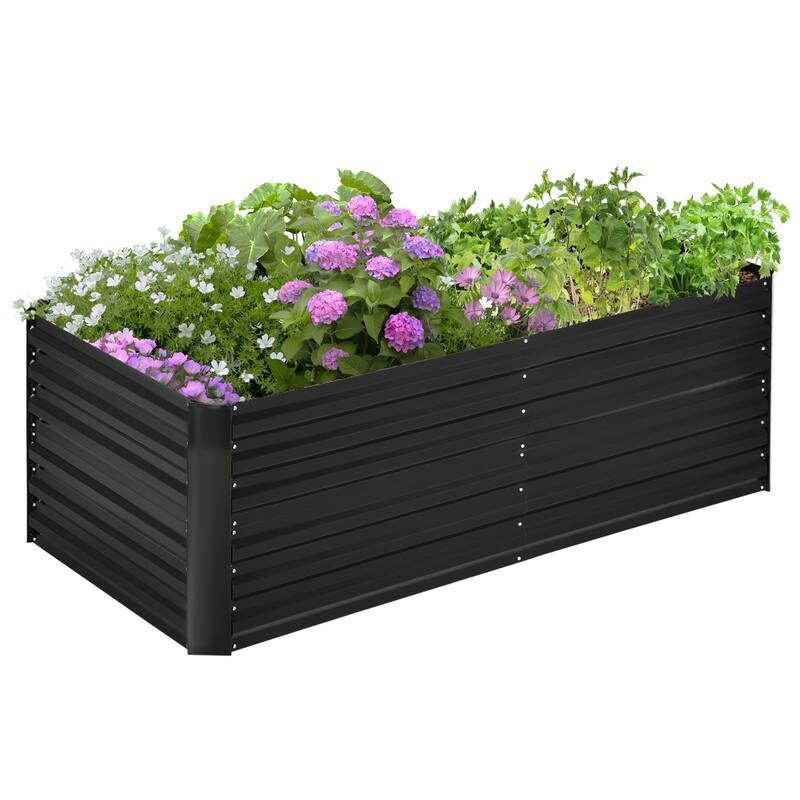 Raised Garden Bed with Open Bottom for Long-Rooted Plants Vegetables