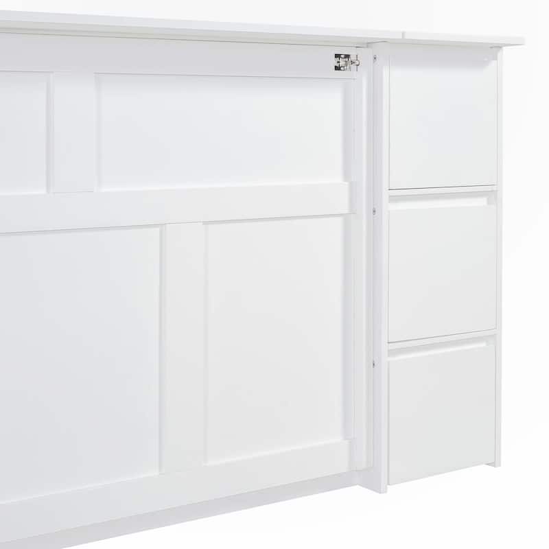 Full Size Murphy Bed with Cabinets and USB Ports