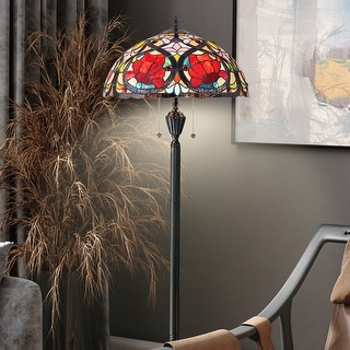 Luxury Tuscan Tiffany Floor Lamp, 62"H x 17.5"W, with Old World Style ...