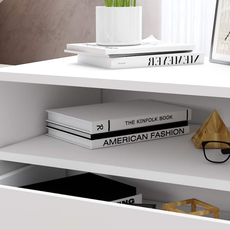 2-Drawer Nightstand With One-Shelf