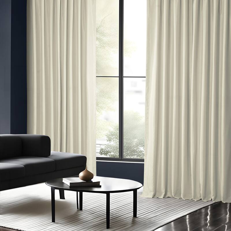 Exclusive Fabrics Textured Dupioni Faux Silk 108-inch Blackout Grommet Curtain (1 Panel) - 50 x 108