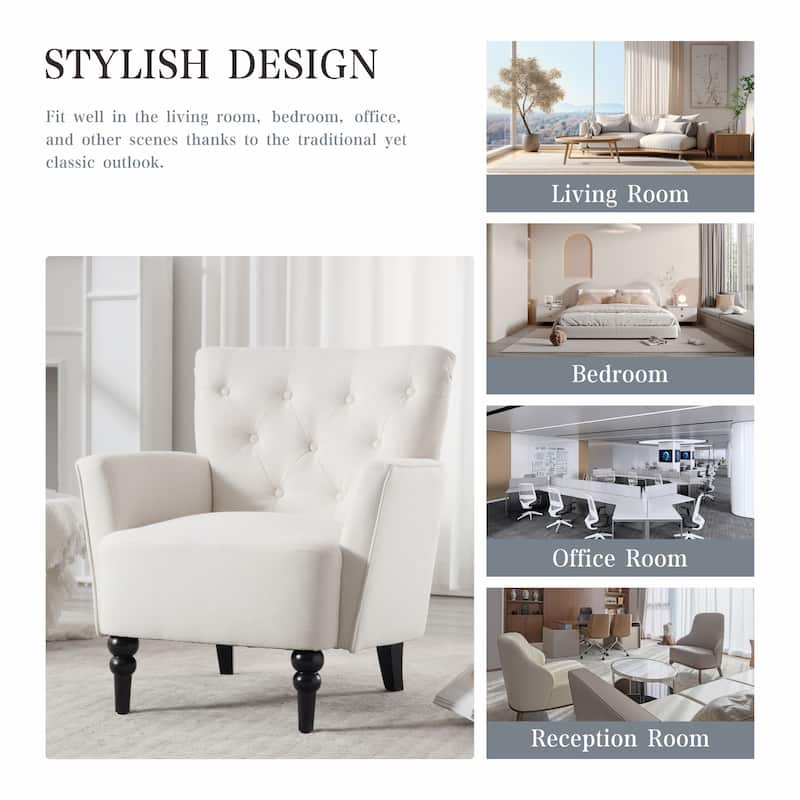 Armchair Modern Accent with Linen surface