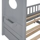 preview thumbnail 12 of 14, Modern Full Size Wooden House Bed With Trundle With Storage Shlef For Kids