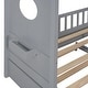 preview thumbnail 40 of 50, Pine Wood House Bed with Trundle Bed, Bookcase Bed with Storage Shlef & Roof, Semi-enclosed Design, for Kids Girls Boys