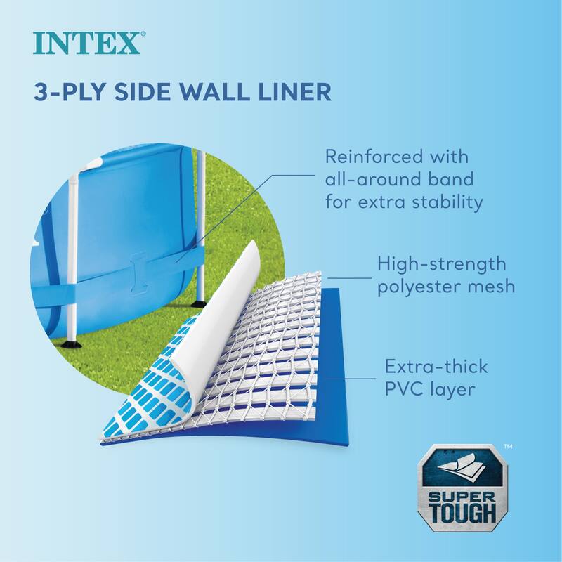 INTEX 12' x 30" Metal Frame Above Ground Pool, Filter, Cover, & Maintenance Kit