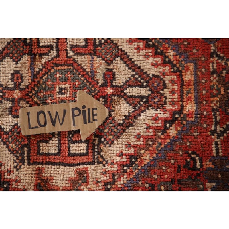 Tribal Orange Qashqai Persian Vintage Rug Hand-Knotted Wool Carpet - 5'4"x 8'0"