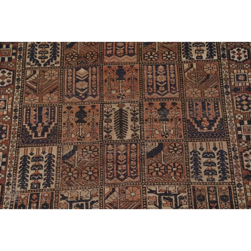 Garden Design Bakhtiari Persian Antique Area Rug Handmade Wool Carpet - 6'7"x 10'1"