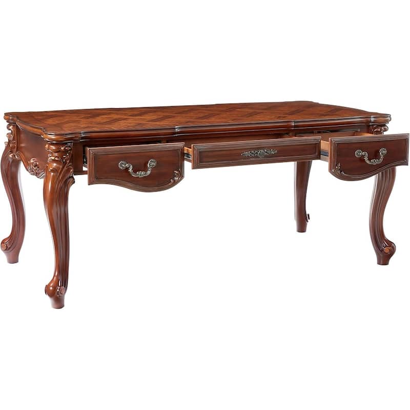 Executive Desk Cherry Oak Finish, Office Desk with Storage, Home Office Furniture