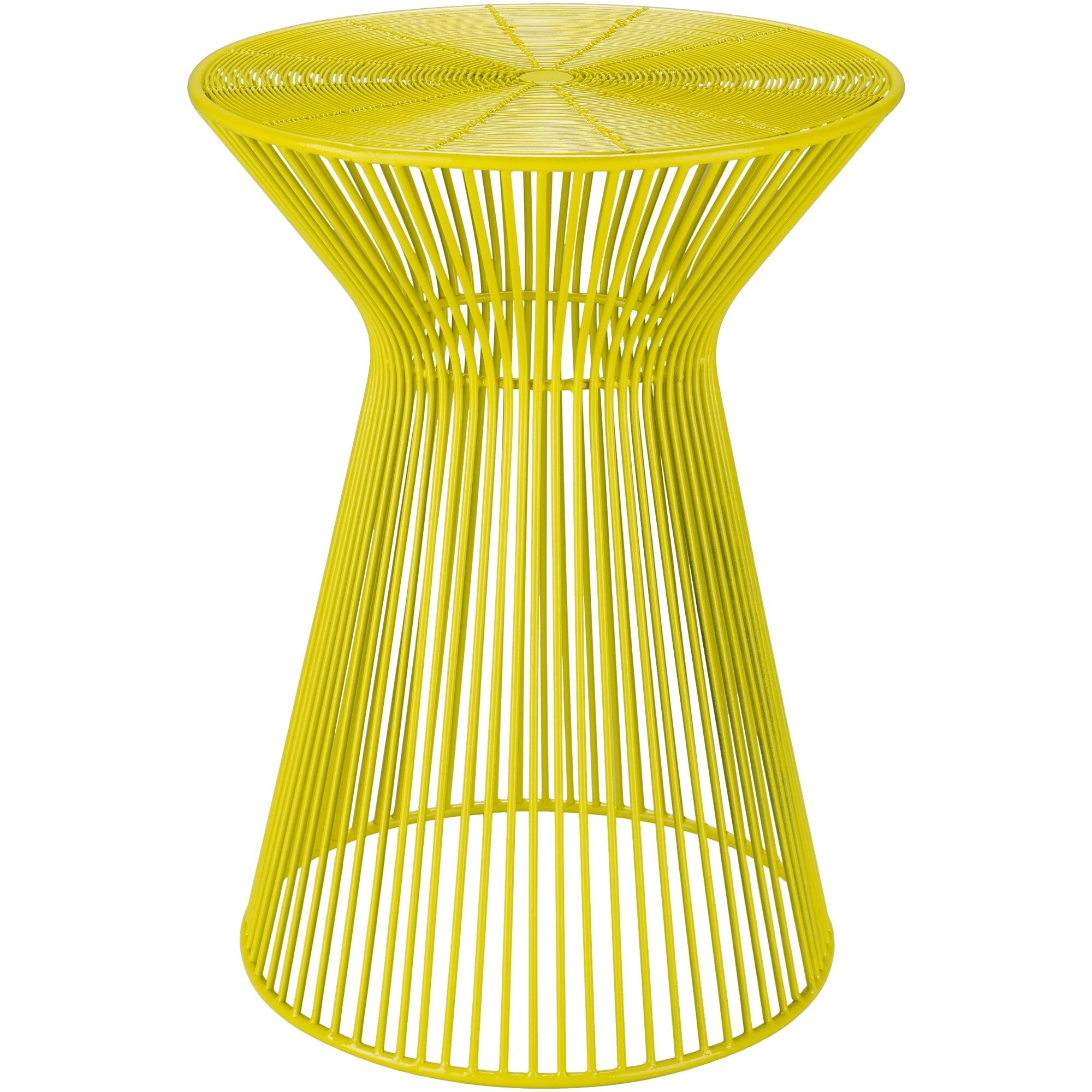 18" Yellow Contemporary Style Metal Decorative Accent Table