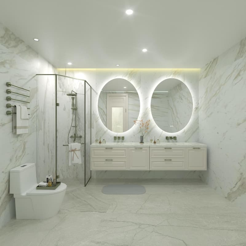 KIOTEE Oval Backlit LED Lighted Anti-Fog Bathroom Vanity Mirror with ETL and 3-Year Warranty