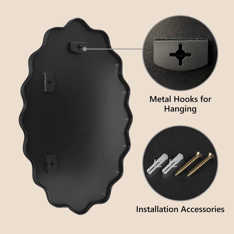 ALuminum Alloy Framed Wavy Oval Wall Mirror