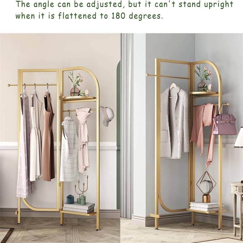 Corner Gold Metal Clothing Racks