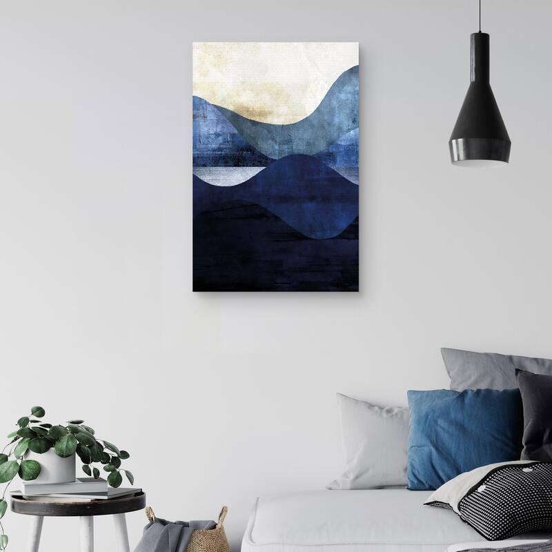 Belle Maison - Indigo Waves by Belle Maison Canvas Art Print