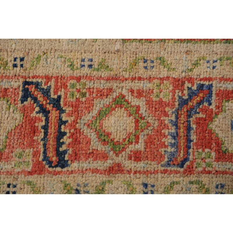 Medallion Heriz Serapi Vegetable Dye Rug Hand-Knotted Wool Carpet - 2'11"x 4'10"