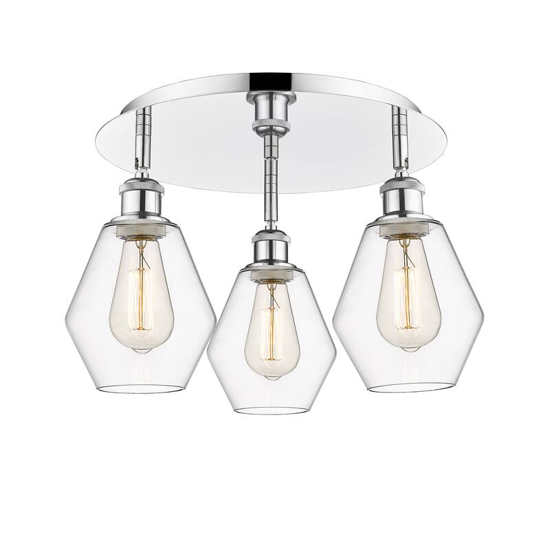 Innovations Lighting Cindyrella - 3 Light 18" Flush Mount - Clear/Polished Chrome