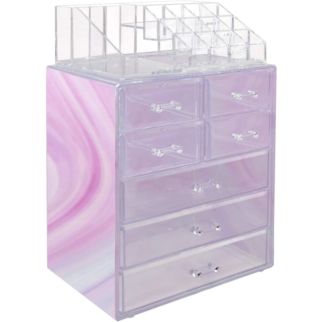 Sorbus Acrylic Cosmetic Makeup and Jewelry Storage Case Display - 3 Large, 4 Small Drawers