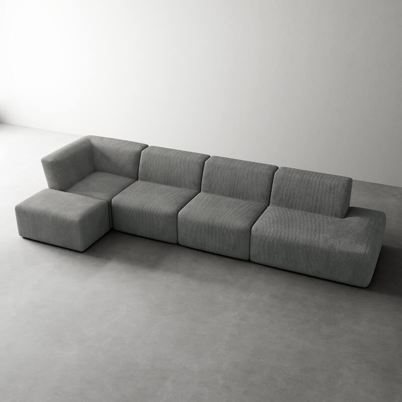 Oversized Corduroy Modular Sectional Fabric Sofa
