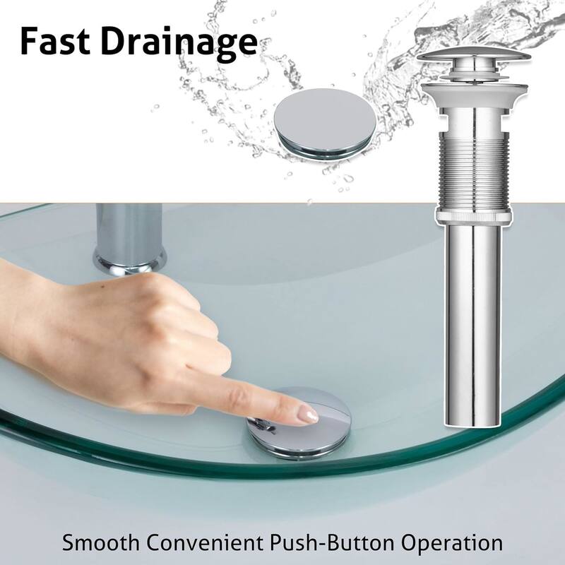 Eclife Artistic Vessel Sinks for Bathroom Vanity Tempered Glass Ceramic Basin