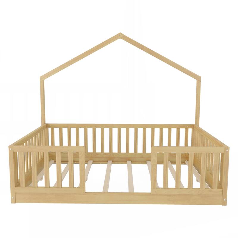 Full Floor Bed with High Rails