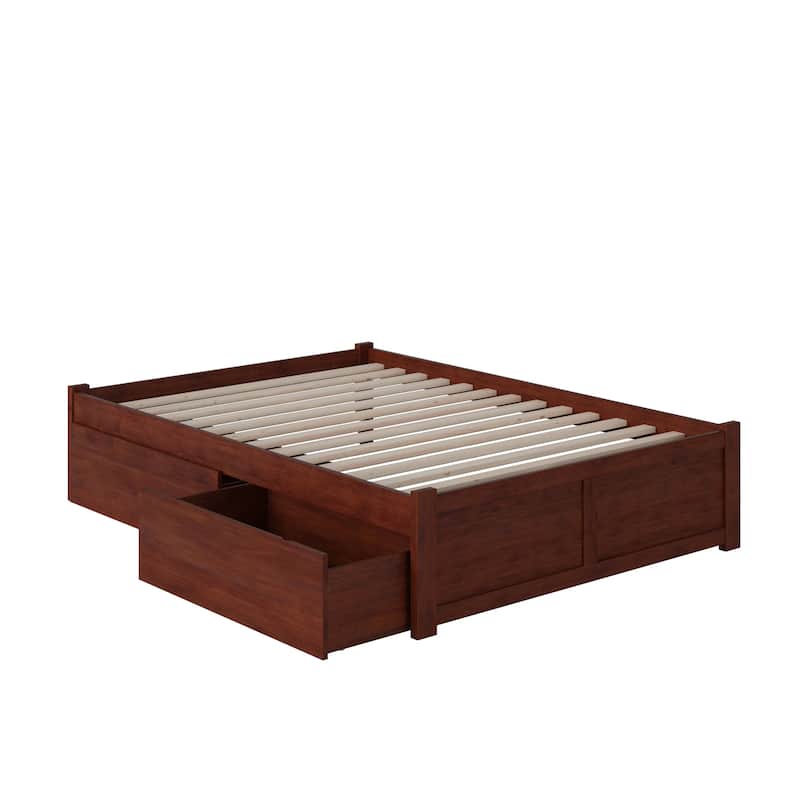 Concord Platform Bed with Footboard and Storage Drawers