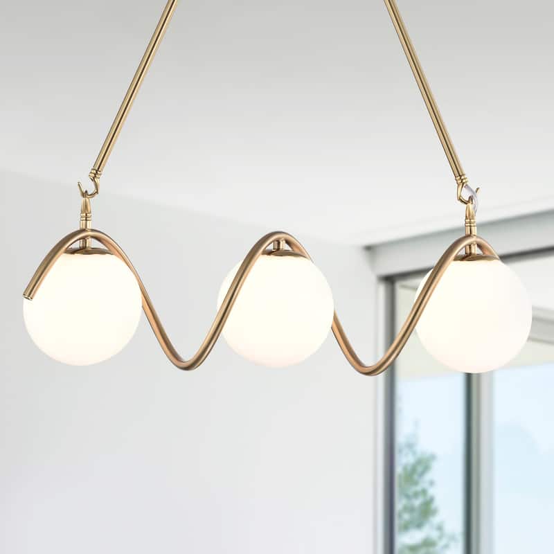 Willow 20 Inch Modern Glass Globe Pendant Chandelier 3-Light